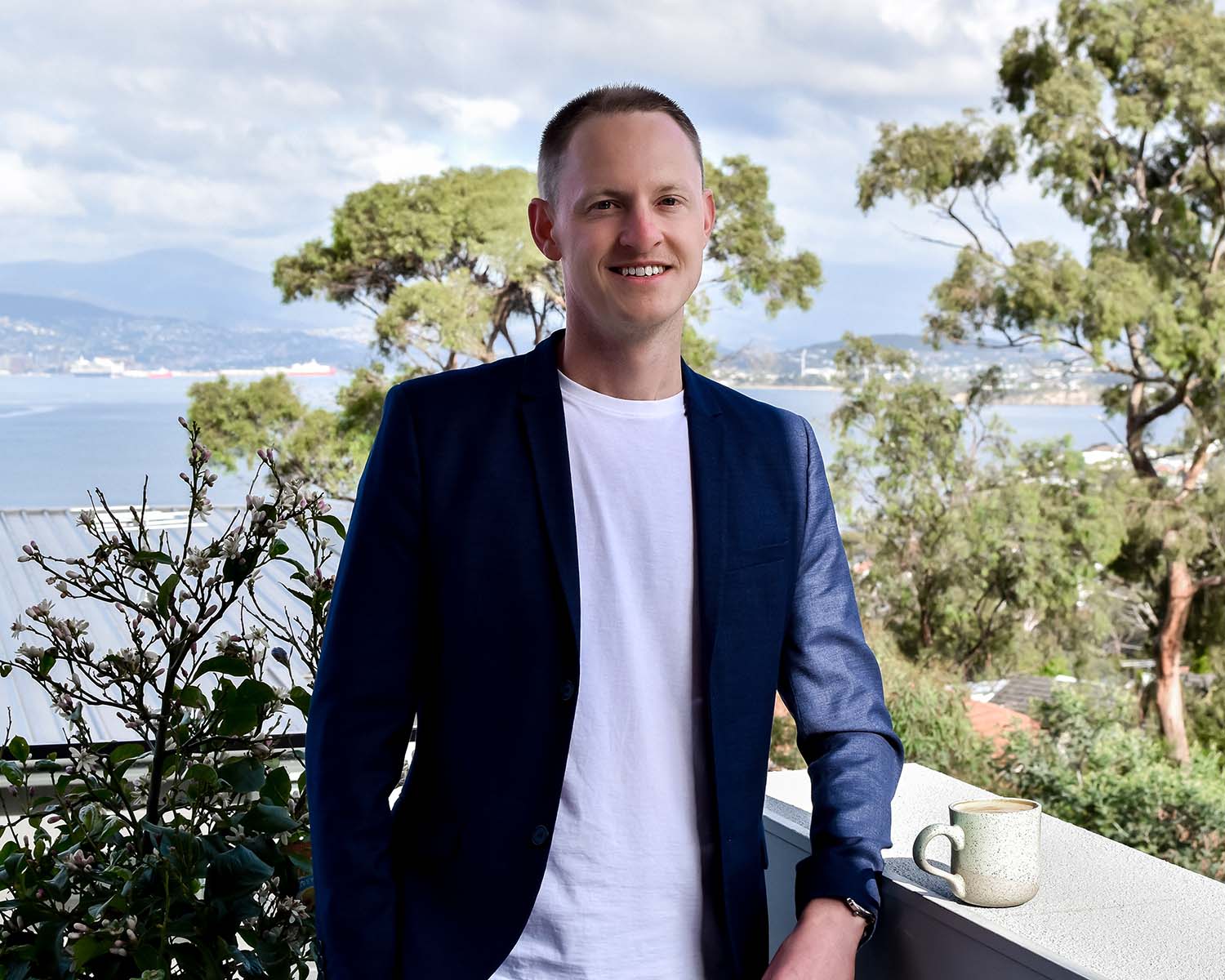 Dean Van Zyl overlooking Hobart, Tasmania.